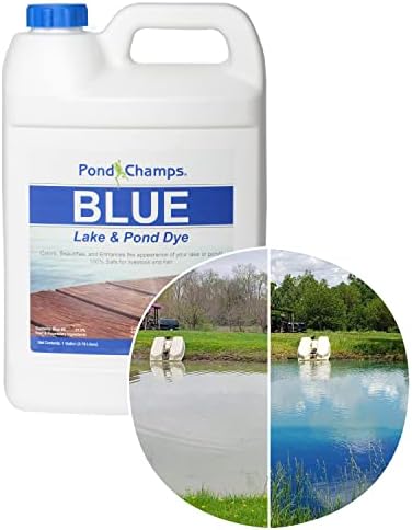 Blue Lake and Pond Dye - One Gallon of Professional Lake & Pond Dye - Treats Up to 1 Acre - Royal Blue Color - Safe for Fish, Wildlife, Pets & Children