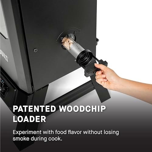 Masterbuilt®710 WiFi Digital Smoker, Vertical Design, 711 Cooking Sq. Inches, 4 Chrome Coated Smoking Racks, Wood Chip Loader, Electric Fuel Source to Plug in and Start Cooking, Black Model MB20070924