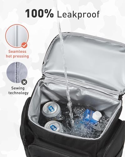 TOURIT 30L (42 Cans) Tactical Cooler Backpack – Military-Grade Insulated Back Pack with 16H Ice Retention, Leakproof Multi-Pocket Cooler Bag for Camping & Hiking, Featuring DIY Hook & Loop Panel