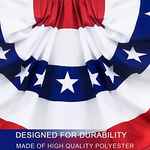 6 Pack USA Pleated Fan Flag, 1.5 X 3 FT American US Bunting Flag, 4th of July Patriotic Half Fan Banner Flag Decorations for Memorial Independence Day Indoor and Outdoor Decoration (1.5x3 Feet)