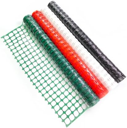 Plastic Mesh Fence Safety Fence, 4'x100' Roll with 100 Zip Ties, Resuable Temporary Netting for Garden Fencing, Construction, Snow Fencing, Animal Barrier, Poultry, Deer, Patio, Black