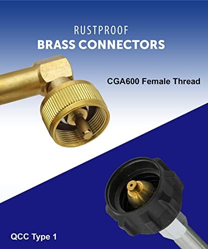 Flame King Propane Refill Fitting Adapter Valve for 1LB Camping Refillable Tank Cylinders