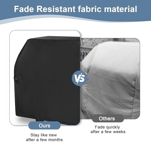 Grill Cover for Outdoor Grill,BBQ Gas Grill Cover 52 Inch,Heavy Duty Waterproof UV & Fade Resistant Barbecue Cover Fit for Weber Char-Broil Nexgrill Brinkmann and More Outside(Black).