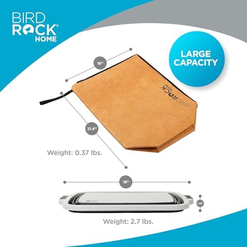 BIRDROCK HOME Collapsible Large BBQ Prep Tub & BBQ Resting Bag - Multi-Function Grill Caddy w/Colander & Lid, Portable Silicone Dish Bowl for Picnic, Tailgate, Camping