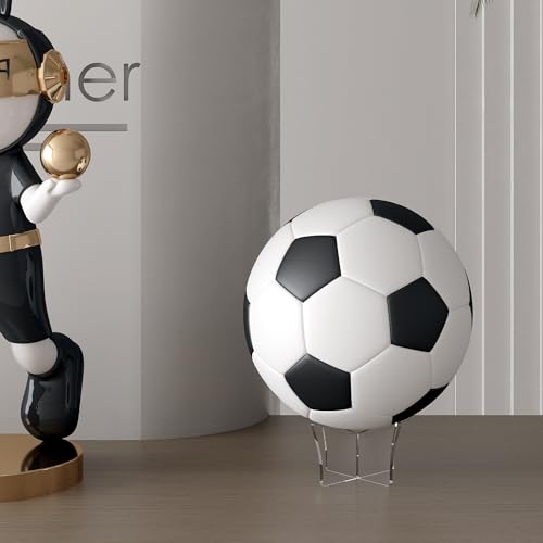 HEMYLU Acrylic Large Ball Stand Holder 4.7x2.6 Inch, 2-Pack Display Stand for Football Basketball Soccer, Clear Volleyball Rugby Case Rack