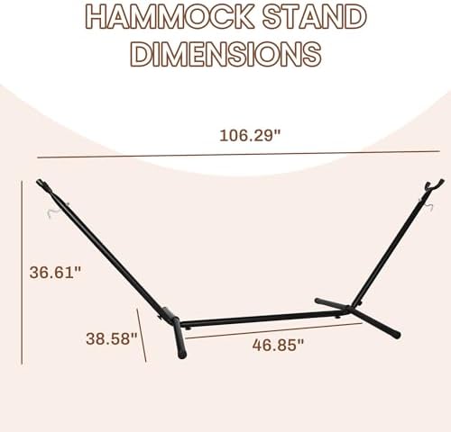 Hammock Stand, Heavy Duty Adjustable Steel Hammock, 9-Foot, 450-Pound Capacity, Weather Resistant, Easy to Assemble