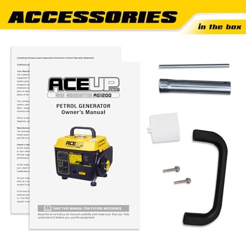 Aceup Energy 1,200W Gas Powered Generator, Small Portable Generator for Home Use Camping Ultralight, EPA & CARB Compliant