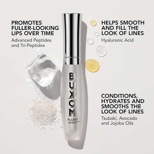 Buxom Plump Shot Peptide-Infused Lip Serum, Lip Plumping Gloss, Formulated with Advanced Peptides, Hyaluronic Acid, Avocado & Jojoba Oil
