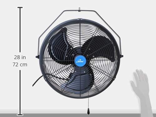 iLiving 18" Wall Mounted Fan - 6360 CFM, 3-Speed, Industrial Grade, Commercial/Residential, Weatherproof Outdoor/Indoor Fan for Garage, Patio, Workshop, Greenhouse | UL Listed, Mist Kit Compatible