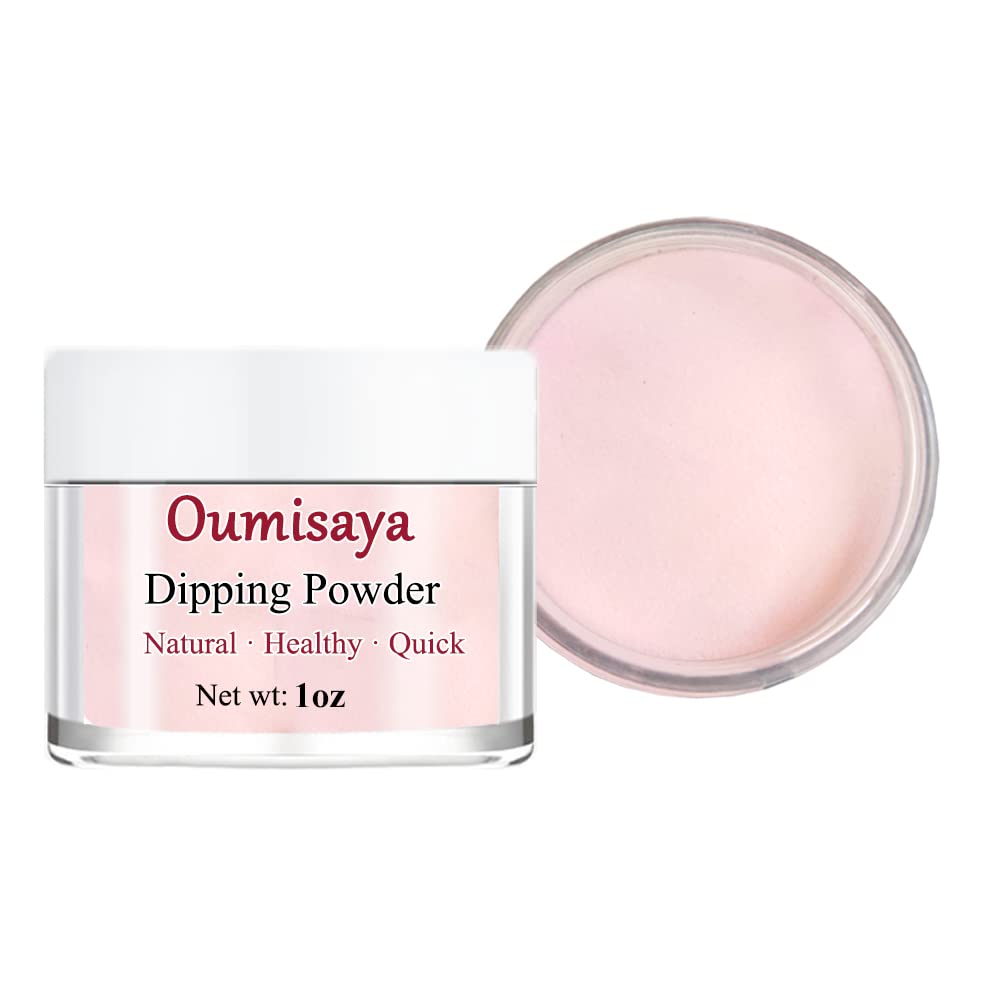 OUMISAYA Glow in the Dark Nail Dip Powder Light Pink Colors 1OZ GL082 for French Nail Art
