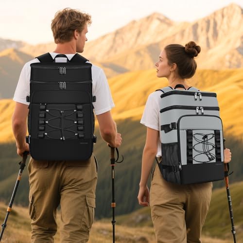 Cooler Backpack - 40 Cans Insulated Backpack Cooler for Men & Women, Portable 2 Leak Proof Compartments Coolers Bag for Picnic, Lunch, Hiking, BBQ Camping and Beach - MIYCOO