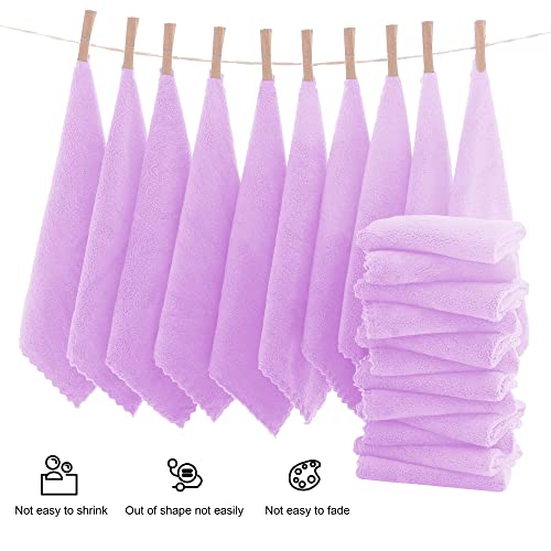 MOONQUEEN Ultra Soft Premium Washcloths Set - 12 x 12 inches - 72 Pack - Quick Drying - Highly Absorbent Coral Velvet Bathroom Wash Clothes (Purple)