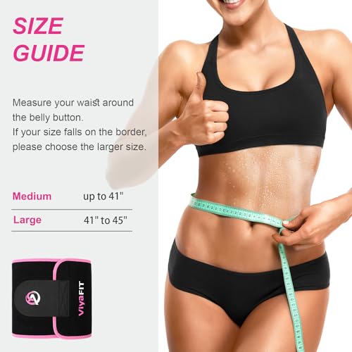 Viyafit Waist Trimmer Belt, Premium Waist Trainer for Women & Men Pink