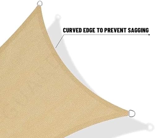 SUNNY GUARD Sun Shade Sail 12'x12'x12' Triangle Sand UV Block Sunshade for Backyard Yard Deck Patio Garden Outdoor Activities and Facility(We Make Custom Size)