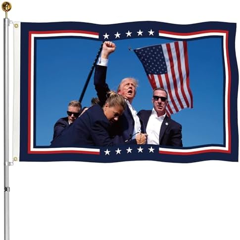 3 Ply Patriotic Flag Super Tough Double Sided 3x5 Outdoor Flags, Long Lasting, Fade Resistant 300D Polyester Pongee with 2 Brass Grommets