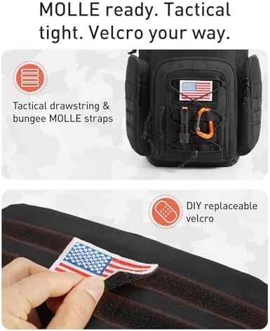 TOURIT 30L (42 Cans) Tactical Cooler Backpack – Military-Grade Insulated Back Pack with 16H Ice Retention, Leakproof Multi-Pocket Cooler Bag for Camping & Hiking, Featuring DIY Hook & Loop Panel
