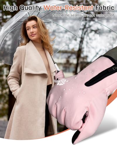 RIGWARL Winter Thermal Gloves Men and Women, Waterproof Gloves with Touchscreen Fingers, Gloves for Cold Weather with Adjustable Zippered Wrist for Walking The Dog Running Hiking Camping Cycling Work