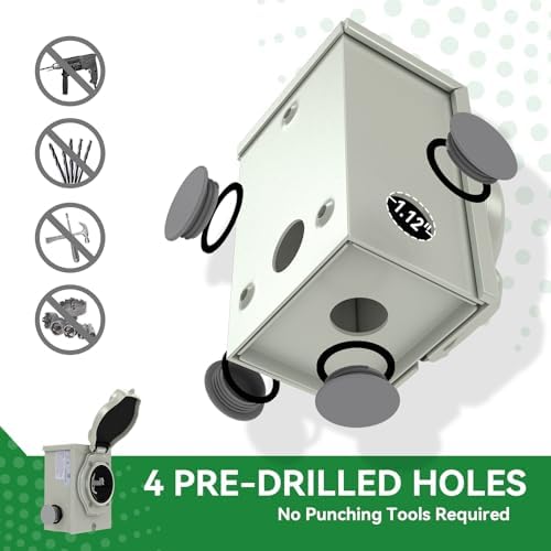 50 Amp Generator Cord 25FT and Power Inlet Box Combo Kit - Pre-Drilled, Waterproof, NEMA 14-50P to SS2-50R, ETL Listed