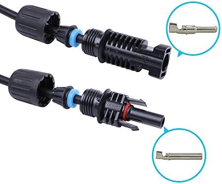 Renogy 20FT 10AWG Solar Panel Extension Cable with Male and Female Connectors, 20Ft. 10AWG, 1 Pair (Red and Black)