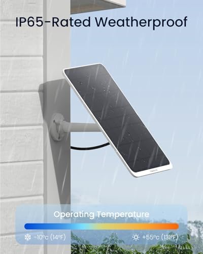 Reolink 12W Solar Panel White, Non-Stop Solar Power Supply for All Wireless Battery Camera Outdoor, Compatible with TrackMix/Argus PT Ultra/Duo 2/Eco Ultra/3 Ultra, Waterproof, Reolink Solar Panel 3