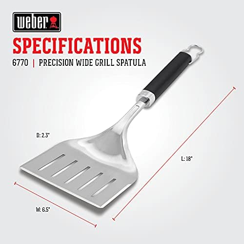 Weber Precision Grill Wide Spatula, Silver/Black