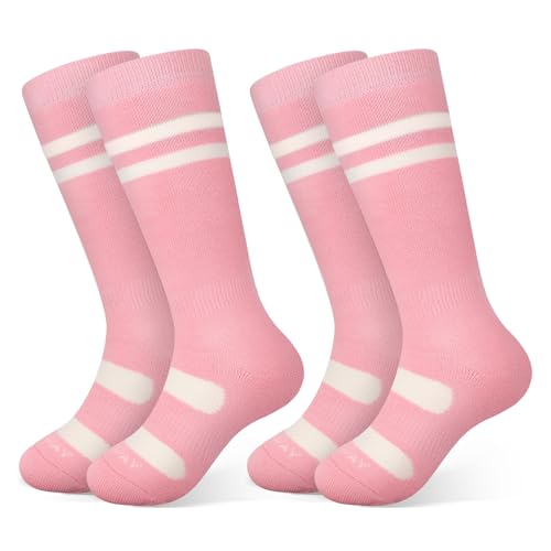findway Kids Ski Socks, Knee-high Warm Winter Thermal Socks For Boys Girls Toddlers Skiing Snowboarding 2 Pairs