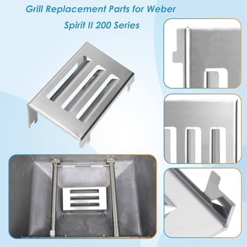 Grill Parts for Weber Spirit II Grill Replacement Parts, 7635 Flavorizer Bars, 69785 Grill Burner and Heat Deflector for Weber Spirit 2 Grill Parts, for Weber Spirit E210 E220 S210 S220