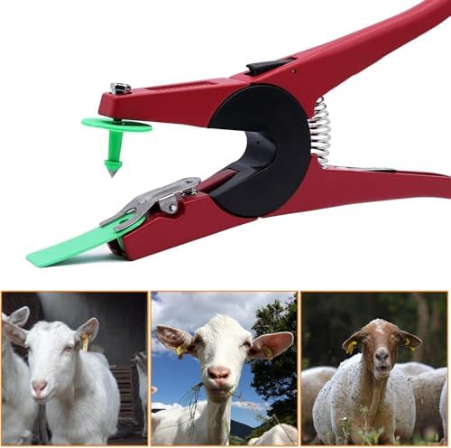 PAULOZYN 300PCS Livestock Ear Tags TPU for Goat Animal Cattle Sheep Pig Dog Deer Farm, with 1PCS Ear Tag Applicator 1PCS Ear Tags Remove Plier, 001-100 Number