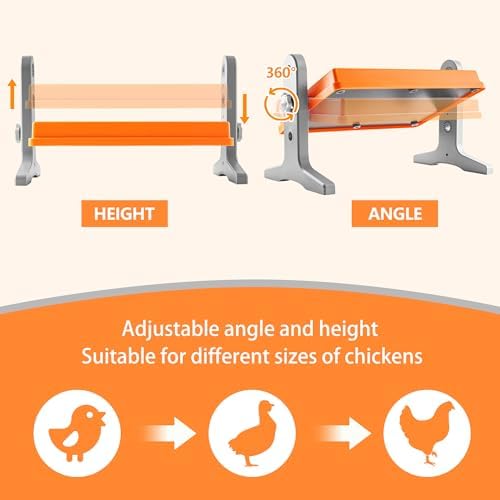 Chick Brooder Heater Plate – 12" x 8" Adjustable Height & Temperature Poultry Warmer for Up to 10 Chicks, Brooder Heating Plate for Chicks and Ducklings, Orange