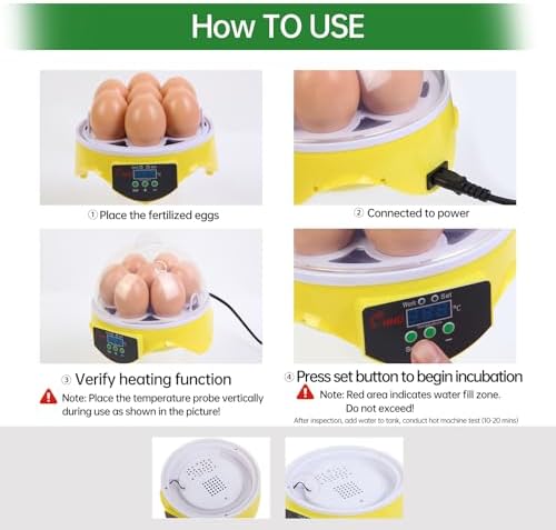 7-Egg Incubator 360° View Poultry Incubator with Manual Temperature Control for Hatching Chicken, Duck, Goose, Parrot, and Quail Eggs