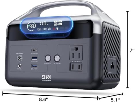 Portable Power Station 56000mAh, 179.2Wh LiFePO4 Battery Backup w/ 2 300W (Peak 600W) AC Outlets, 1.5hrs Fast Charging, Power Bank for Hurricane Emergency/Outdoor Camping/RVs/Home Use