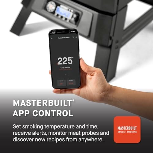 Masterbuilt®710 WiFi Digital Smoker, Vertical Design, 711 Cooking Sq. Inches, 4 Chrome Coated Smoking Racks, Wood Chip Loader, Electric Fuel Source to Plug in and Start Cooking, Black Model MB20070924