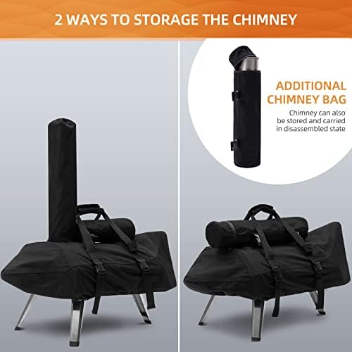 NOELIFE Carry Cover for Ooni Karu 12 and Karu 2 Pizza Oven, Waterproof Pizza Oven Accessories with Seperate Chimney Bag, with Bottom Straps for Fixation (Oven Not Included)