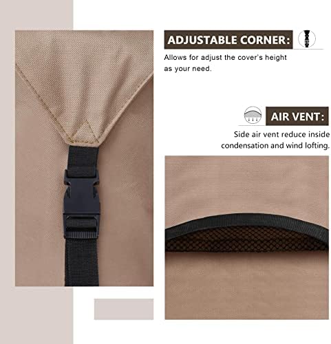 ULTCOVER Square Patio Heavy Duty Table Cover - 600D Tough Canvas Waterproof Outdoor Dining Table and Chairs General Purpose Furniture Cover Size 86 inch