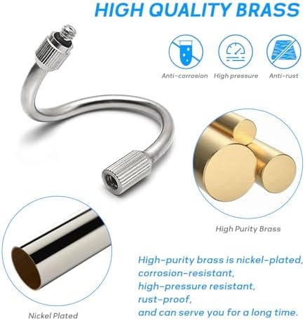 20 Pack Flexible Nozzle Extensions, Brass Mist Rod for Outdoor Misting System, Bendable Copper Extended Pole 10/24 UNC for Garden, Humidification, Outdoor Cooling, Dust Control, Landscaping(5.6Inch)