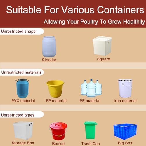 Automatic Chicken Feeder and Waterer Set, 8 Pack Chicken Waterer Cups and 4 Pack Chicken Feeders, DIY Large Chicken Water Feeder, Suitable for Various Poultry, with Mounting Hole Opener