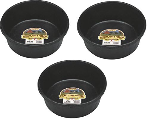 Miller (3 Pack) Manufacturing HP-2 4-Quart Rubber Feed Pans