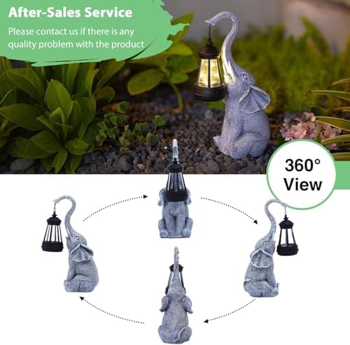Goodeco Elephant Statue for Garden Decor with Gift Appeal - Ideal Gifts for Women, Mom or Birthdays, Beautifully Crafted Outdoor & Home Decor to Wow Your Guests (11" Elephant)