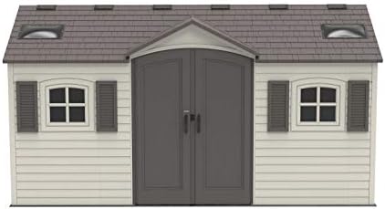 Lifetime 60079 Outdoor Storage Dual Entry Shed, 15 x 8 ft, Desert Sand