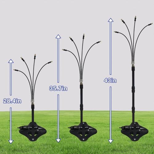 UR Forest Updated Standing Misting Cooling System 26FT Misting Line + 4 Brass Misting Nozzles,4 Height Option, Stand Mister Hose for Outside Outdoor Patio, Pet Cooling, Kids Water Playing