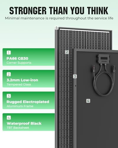 18BB 200W Solar Panel, 2Pcs N-Type 12V/24V 100 Watt Solar Panels, 25% High Efficiency Monocrystalline Solar Module, for RV, Boat, Marine, Trailer, Farm, Rooftop and Home Off-Grid System