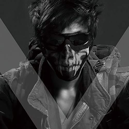 LAOSGE Airsoft Mask,Mesh Half Face Full Black Set with UV 400 Anti Fog Goggles