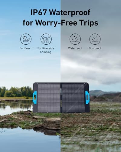 Anker SOLIX PS100 Solar Panel with Adjustable Kickstand, 100W Foldable Portable Solar Charger, IP67 Waterproof, 23% Higher Energy Conversion Efficiency, for Camping, RVs, and Blackouts