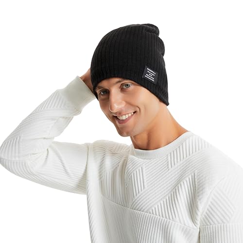 HiRui Winter Beanie Hats for Men Women Knit Fleece Lined Skull Caps Warm Slouchy (Gray)