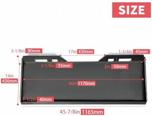 1/2" Skid Steer Mount Plate Quick Tach Attachment Loader Plate Compatible with Bobcat Kubota, with One Year Warranty