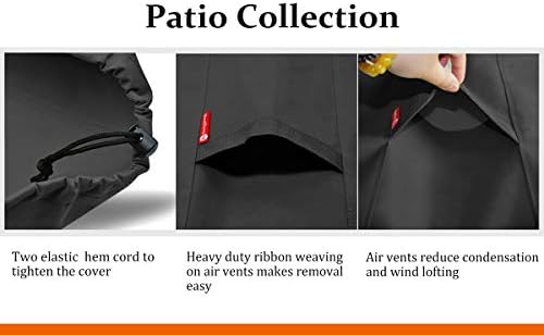 SheeChung Fire Pit Cover - Waterproof 600D Heavy Duty Round Patio Fire Bowl Cover Black (Round 50”D x 24”H)-Fits 45",46",48”,50" Firepit/Bowl Cover