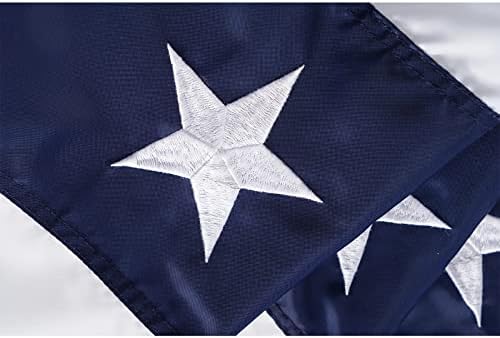 Homissor American Flag Bunting Outdoor 3x6 Ft USA US Pleated Fan Flag Embroidered Stars for Patriotic, Memorial Day, 4th of July Outside Banner