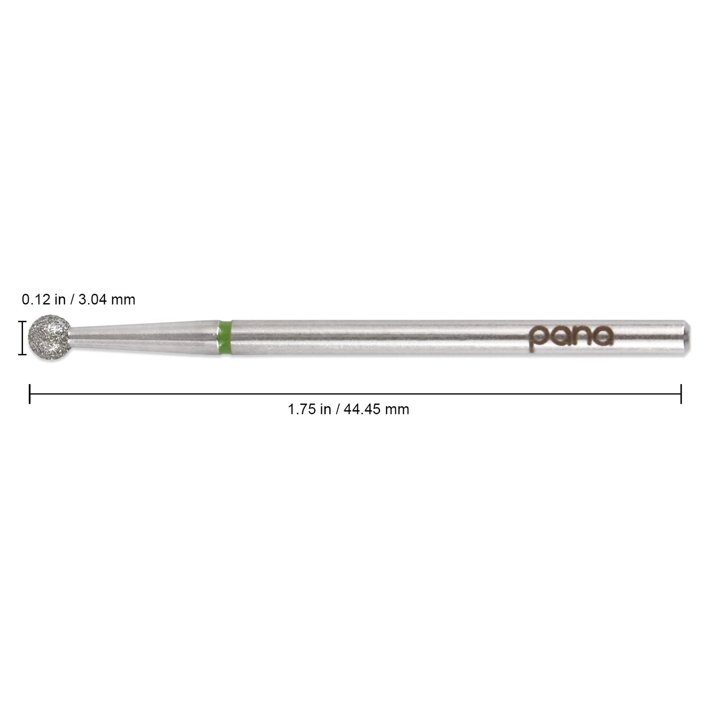 PANA 3/32" Diamond Carbide Ball Bit- Style 04, Coarse Grit - Professional Cuticle Nail Drill Bits for Acrylic Gel Nails Dry Manicure Pedicure Shape Remove Tools
