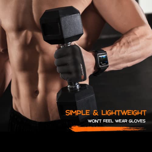 SueStar Partial Weight Lifting Gloves, 3/4 Finger Workout Gloves for Men Women, Full Palm Protection & Silicone Grip Gym Gloves for Weightlifting Exercise Fitness Smartwatch Friendly (Black, X-Small)
