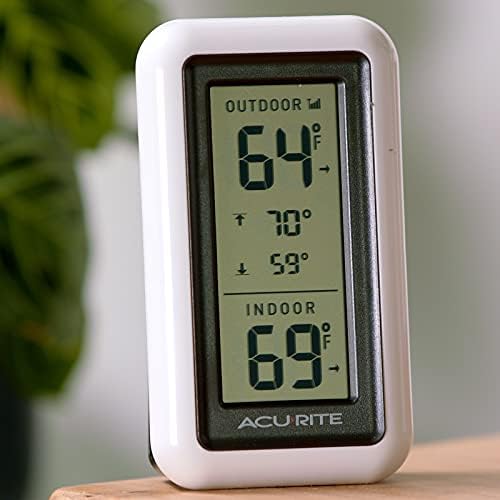 AcuRite Digital Thermometer with Indoor, Outdoor Temperature and Daily High and Lows (00424CA), White
